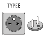 Type E plug and socket